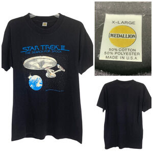 Vtg 1984 Star Trek III Search for Spock Sz XL Single Stitch Tee T Shirt Fan Club